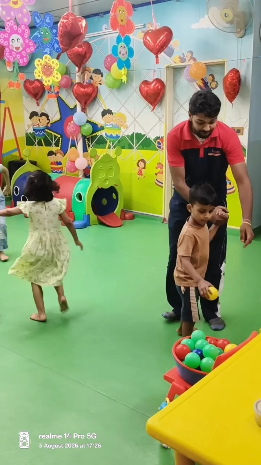 Children taking part in a guided ball activity